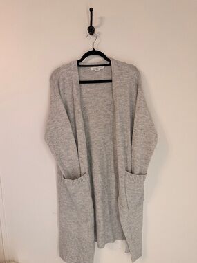 Universal Thread Light Gray Open-Front Long Cardigan